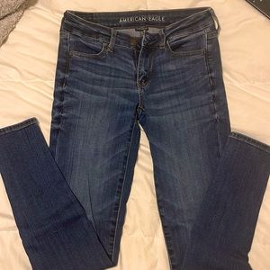 Super stretch skinny, dark blue American Eagle